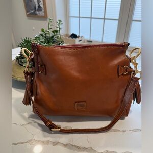 EUC!!! Dooney & Bourke Tan Florentine Tassel Shoulder Leather Hobo Bag